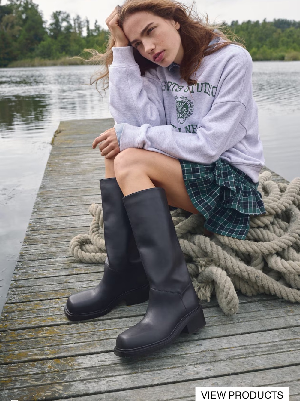 H&M Black Mid-Calf Platform  Boots - Women's